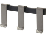 Cuier Basic din inox periat cu 3 agatatoare, prindere prin fixare