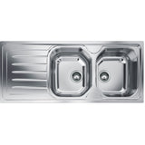 Chiuveta bucatarie Franke OLX 621, inox satinat, 2 cuve, picurator stanga, 1160x500mm
