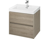 Baza Lavoar Baie Cersanit Crea, 2 Sertare, PAL, 59,4 cm, Stejar Fara Lavoar