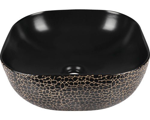 Lavoar Snake Duo, Montaj pe Blat, 41,5x40 cm, Negru/Auriu