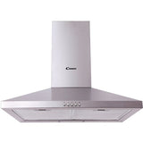 Hota decorativa Candy CCE116/1XGG, capacitate de absorbtie 285m3/h, 3 trepte de viteza, iluminare Led, clasa A, 60 cm, inox