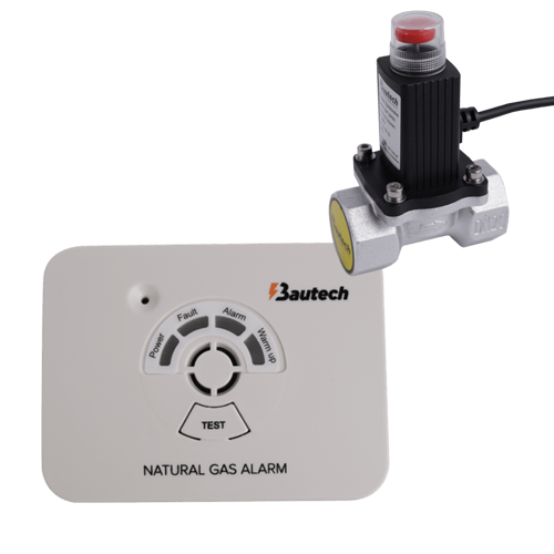 KIT detectie gaz natural (detector + electrovalva 3/4”) Bautech GD-KNGEV
