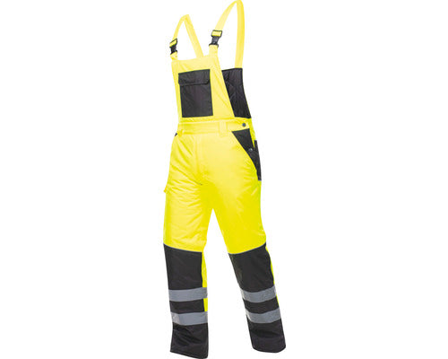 Pantaloni De Lucru Cu Pieptar Ardon Howard Reflex Din Poliester Galben Reflectorizant, Marimea L