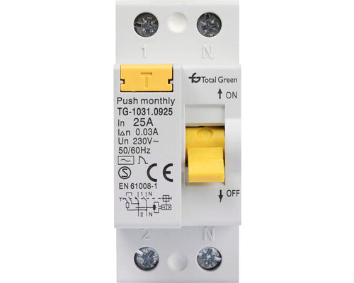 Intreruptor Automat Cu Protectie Diferentiala Total Green Rcbo 1p+n 25a 6ka/30ma, Curba C
