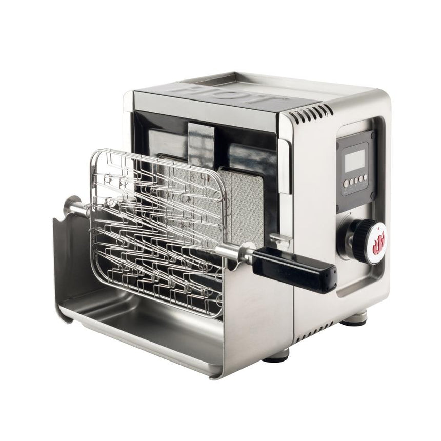 Gratar gaz cu arzator cu infrarosu Landmann, 3.5 kW, suprafata de gatire 34x19 cm, termometru, tava detasabile de colectare grasime, inox