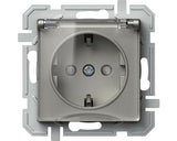 Priza Simpla Cu Impamantare Tem Logiq, Capac De Protectie, Gri Titan