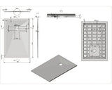 Cadita de Dus Dreptunghiulara Sanotechnik Kreta, 120x80x2,5 cm, Marmura Artificiala, 51020P, Alb