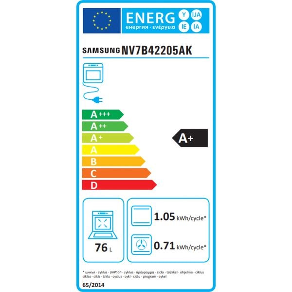 Cuptor Incorporabil SAMSUNG NV7B44205AK/U2, Electric, Autocuratare Catalitica, 76 l, Clasa A+, Dual Cook, Negru