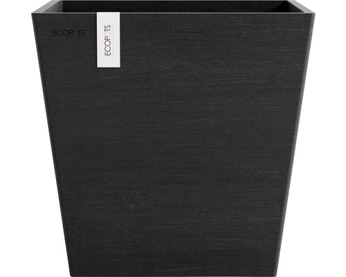 Ghiveci Ecopots Rotterdam Cu Sistem De Irigare Plastic 25, 2x25, 2x24, 5 Cm Gri Inchis