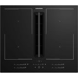 Plita Incorporabila cu Hota Integrata GRUNDIG GIEH634480P, Inductie, 4 Arzatoare, Touch Control, Negru