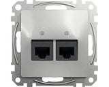 Priza Date Rj45 Dubla Schneider Sedna Design Cat6, Aluminiu