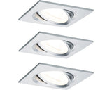 Spoturi Led Incastrate Nova Gu10 6, 5w 84x84 Mm, Becuri Led Incluse, Nuanta Aluminiu, Pachet 3 Bucati