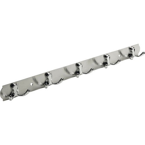 Cuier de perete cu 5x2 carlige Modern 485x38x33 mm, otel inoxidabil/zamac cromat