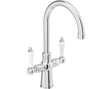 Baterie Bucatarie Avital Amper cu Dubla Comanda, Pipa Inalta, Obertain Ceramic 1/2”, Aerator M22, Crom