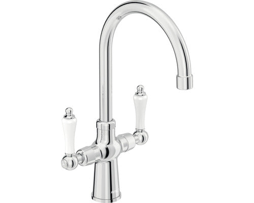 Baterie Bucatarie Avital Amper cu Dubla Comanda, Pipa Inalta, Obertain Ceramic 1/2”, Aerator M22, Crom
