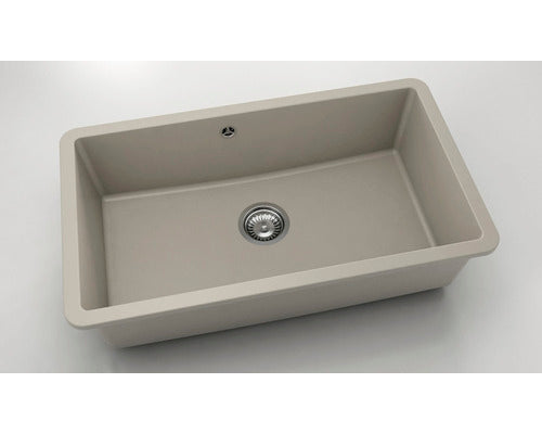 Chiuveta Bucatarie Cu O Cuva Fat Avangard 232 76x46 Cm Fara Picurator, Montare Sub Blat, Fatgranit Dark Beige