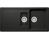 Chiuveta Bucatarie Cu 1 Cuva + ½ Schock Formhaus D-150l 100x50 Cm, Cu Picurator, Reversibila, Cristalite Nero