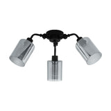 Plafoniera vintage FORESTBURG, EGLO, E27, 3x40W, otel, sticla, negru, transparent, 66.5 x 27.5 cm