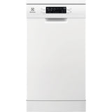 Masina de spalat vase Slim Electrolux ESG62300SW, 9 seturi, 8 programe, Clasa D, Air Dry, Motor Inverter, SatelliteClean, Display LED, 45 cm, Alb