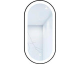 Oglinda Baie Cu Led Cordia Oval Line Premium 100x50 Cm Rama Neagra Senzor Touch Ip 44