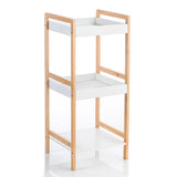 Etajera din bambus cu 3 rafturi, Frandis, 35.5x33x80 cm, natur/alb, model 196087