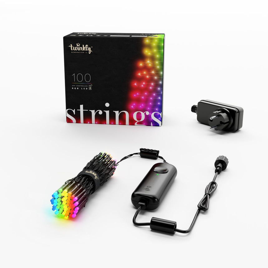Instalatie smart Twinkly 100 LED-uri RGB, control smartphone prin Wi-fi/Bluetooth, 8 m, IP44