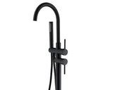 Baterie cada freestanding CLASSICA negru, baterie cu montaj pe pardoseala