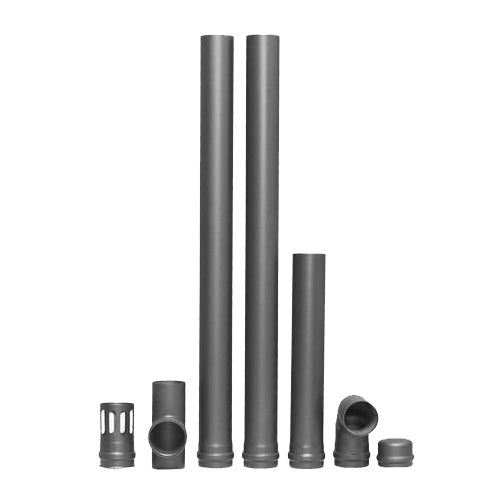 Kit de evacuare (cos de fum) Fornello, etansare cu garnitura, diametru 80mm, lungume 3.5m, Otel, Negru