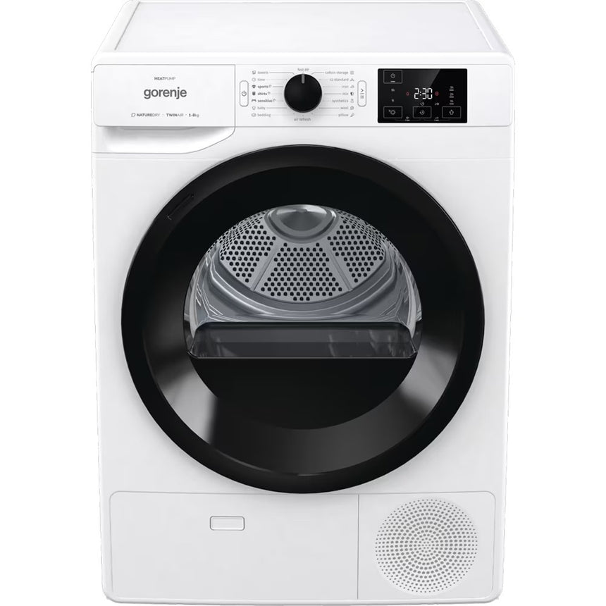 Uscator de Rufe GORENJE D2NE82/GN, Pompa de Caldura, 8 kg, 16 Programe, Clasa A++, Alb