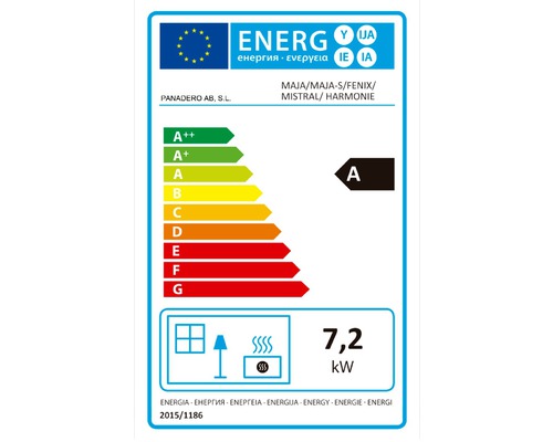 Semineu Panadero Harmonie Otel Negru 7,2 Kw