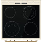 Aragaz GORENJE GECS6B70CLI, 4 arzatoare, Electric, L 60 cm, Airfry, Gatire asistata cu abur, Grill, Bej