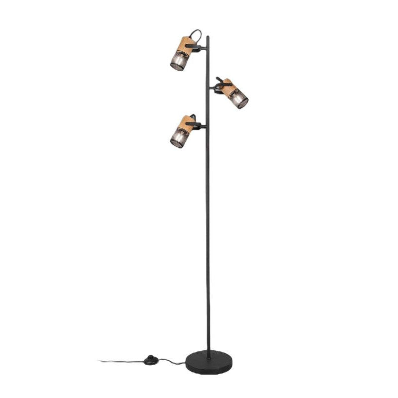 Lampadar, Trio, Metal, 230V, Negru