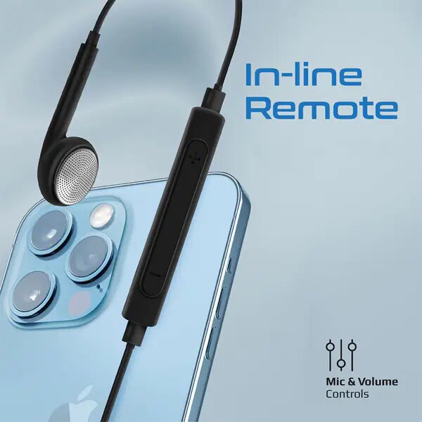 Casca PROMATE Beat-LT, Cu fir, In-ear, Microfon, Lightning, Negru