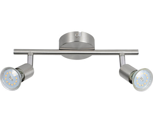 Sina Spoturi Gu10 2x3w, Becuri Led Incluse, Nichel Satinat