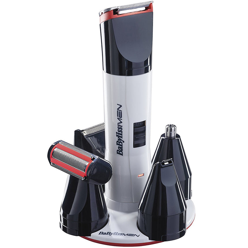 Aparat de tuns barba si parul BaByliss T839E, lame inox, autonomie 30 min, trimmer corporal, sac depozitare, Alb/Negru