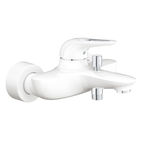 Baterie cada Grohe Eurostyle, monocomanda, 1/2", cartus ceramic, protectie reflux, limitator de debit/temperatura, maner plin, alb