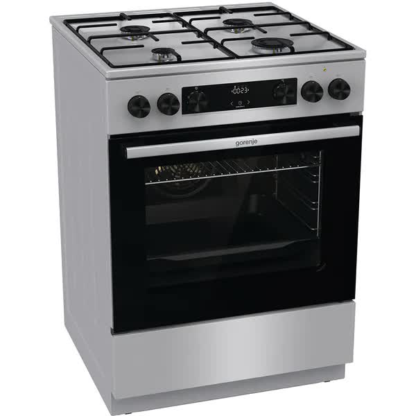 Aragaz GORENJE GKS6C70XJ, 4 Arzatoare, Gaz, Electric, L 60 cm, Grill, Inox