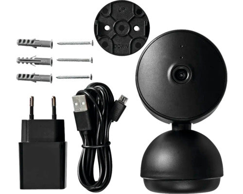 Camera interioara SmartLife, Wi-Fi, Full HD 1080p, tilt-tilt, stocare in cloud (optional) / microSD (nu este inclus) / Onvif, cu senzor de miscare, vedere pe timp de noapte, Negru