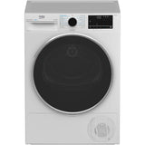 Uscator de rufe Beko B5T68247, Pompa de caldura, 8 kg, 15 programe, Clasa C, RapiDry, RecycledDry, SteamCure, Motor ProSmart Inverter, AquaWave, OptiSense, GentleCare, Alb