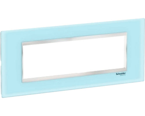 Rama Aparataje Schneider Easy Styl 7 Module, Sticla Albastru Deschis
