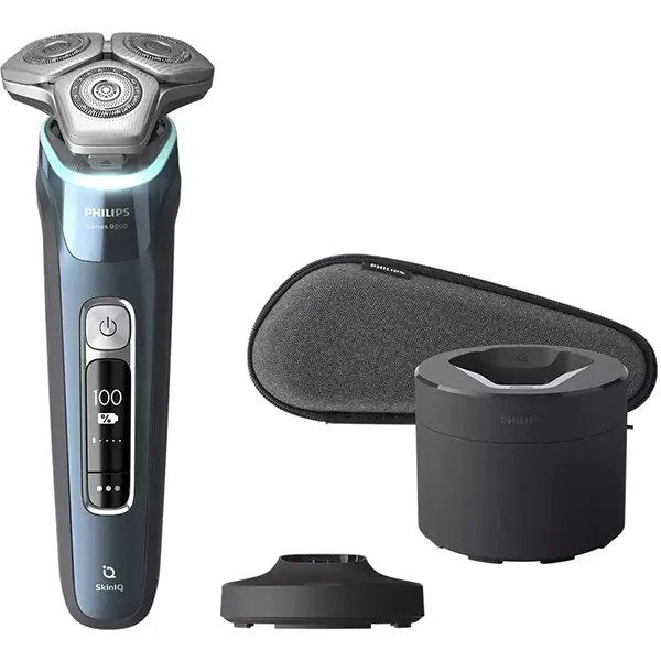 Aparat de Ras PHILIPS Shaver S9982/55, Acumulator, Autonomie 60 min, lame Dual SteelPrecision, Umed-Uscat, Albastru
