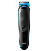 Braun MGK3242 Multifunctional 7 in 1 pentru ingrijirea parului si a parului corporal, 13 setari de lungime, timp de functionare 80 de minute, negru/albastru, cadou cu aparat de ras Gillette