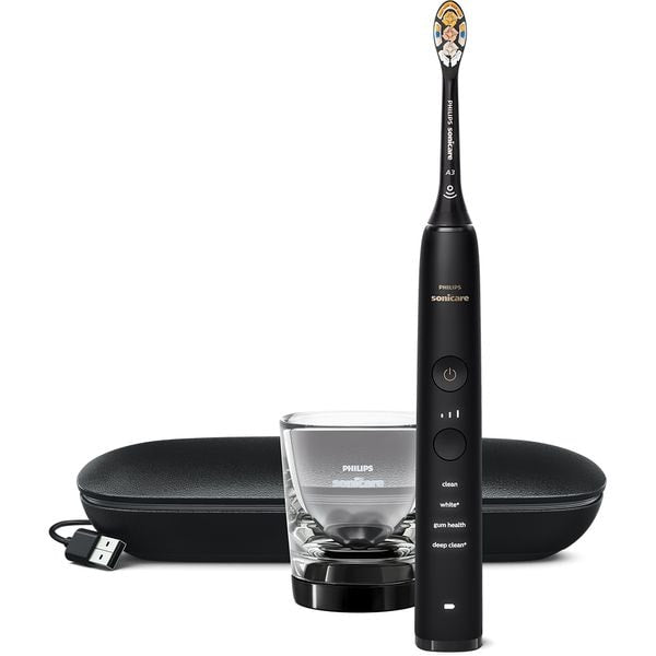 Periuta de Dinti Electrica PHILIPS Sonicare Diamond Clean HX9911/17, 62000 Miscari/min, Curatare 3D, 4 Programe, 1 Capat, Negru