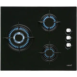 Plita incorporabila CATA CI 6021 BK, Gaz, 3 arzatoare, Wok, Negru