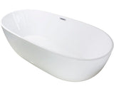 Cada de baie ovala freestanding Egg Eco 78x160x60 cm acril alb