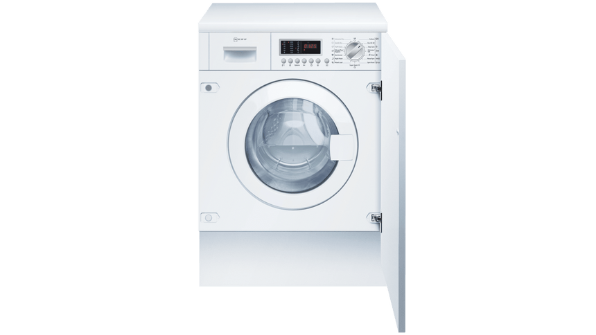 Masina de spalat rufe cu uscator incorporabila Neff V6540X2EU, 7 kg spalare, 4 kg uscare, 1400 RPM, EcoSilence Drive, Display LCD, AquaStop, Clasa E, Alb