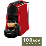 Espressor Nespresso by De'Longhi Essenza Mini Ruby Red, 19 bari, 1260 W, Rosu, set capsule degustare inclus