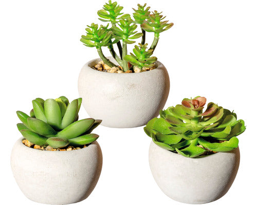 Planta Artificiala Suculente In Ghiveci H 8 Cm Verde