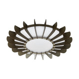 Plafoniera ARAPILES, EGLO, LED, 33W, 3500 lm, lumina calda, otel, plastic, alb, lemn, maro inchis, 8 x 56 cm, A+