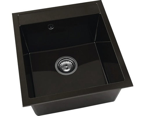 Chiuveta Bucatarie Cu O Cuva Fat Avangard 224 51x46 Cm, Fara Picurator, Marmura Compozita Venge Dark